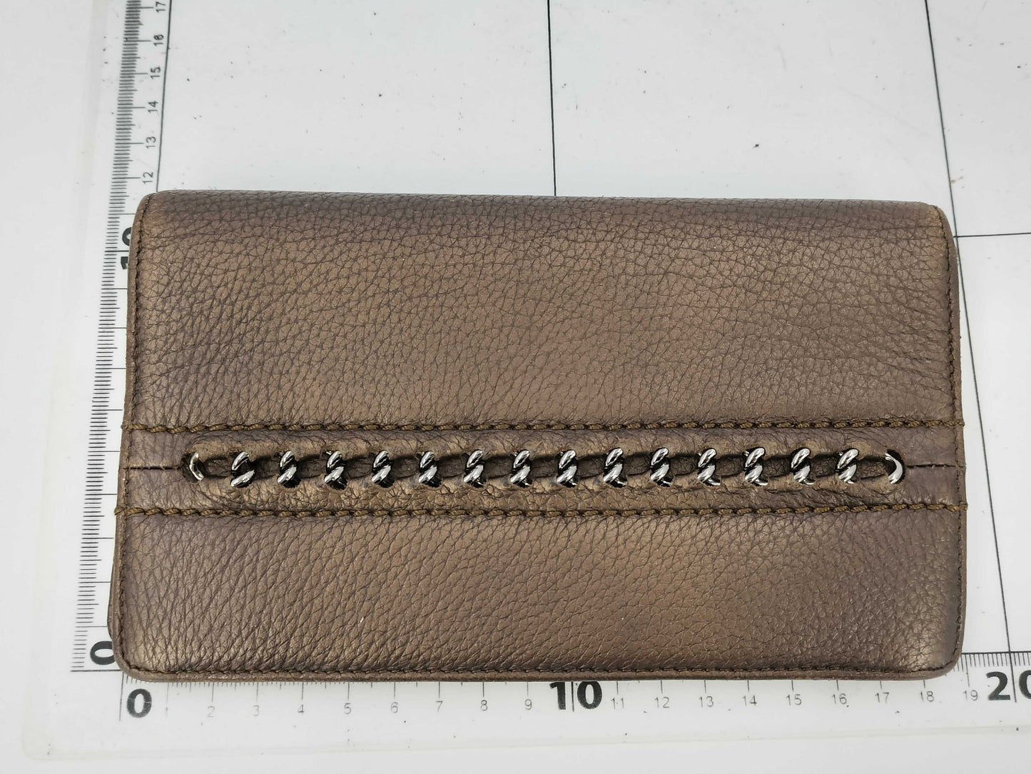 CHANEL Caviar Skin Coco Mark Back with Chain Leather Brown 10 Series Wallet