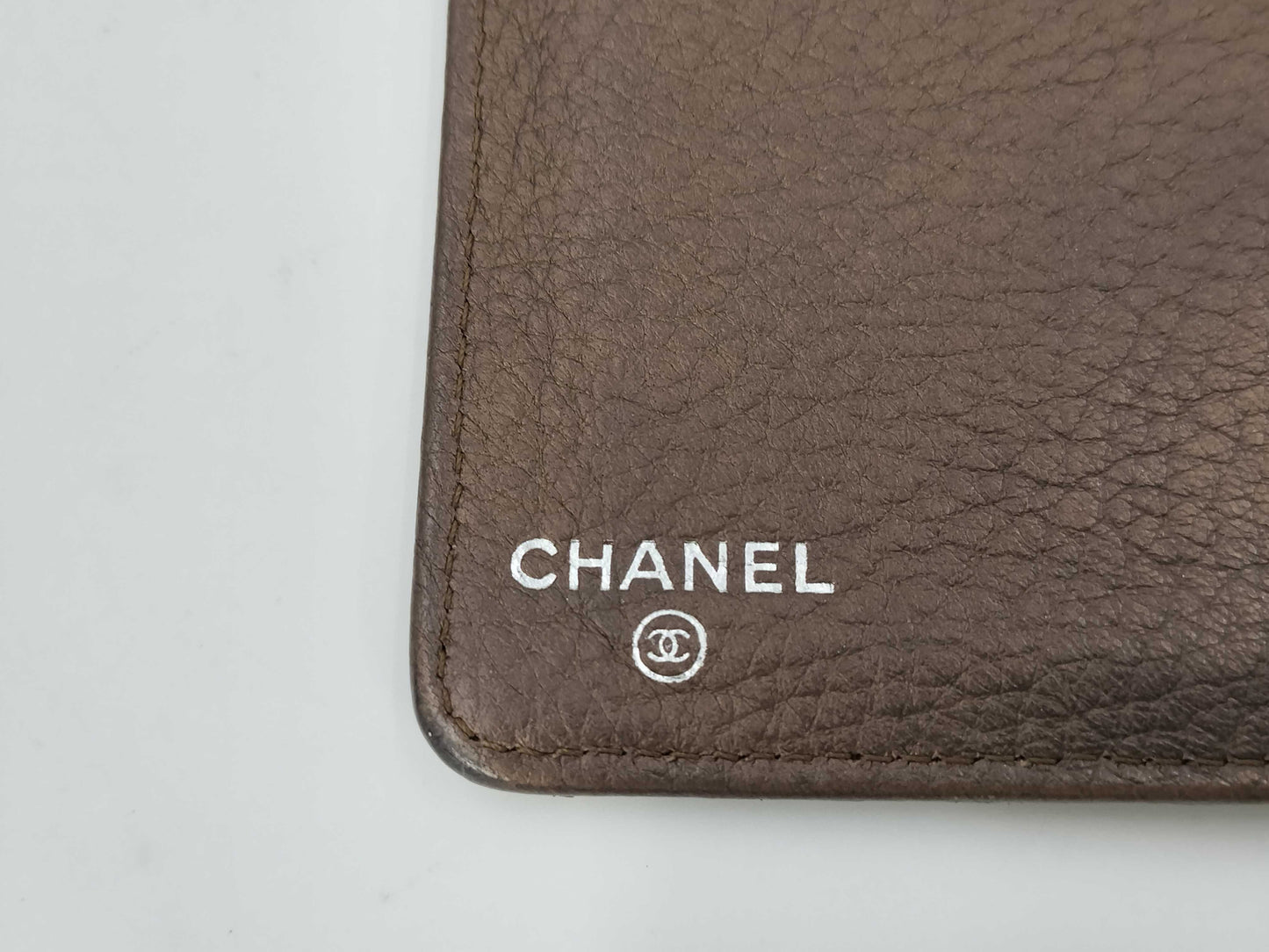 CHANEL Caviar Skin Coco Mark Back with Chain Leather Brown 10 Series Wallet