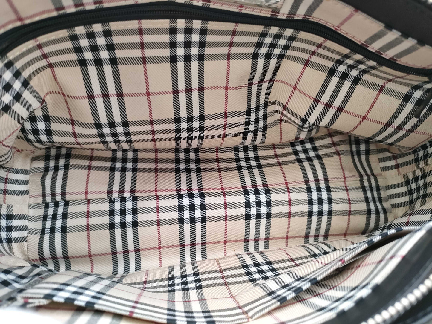 BURBERRY Leather Medium Check Bag Handbag