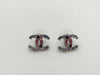 CHANEL Coco Mark Rhinestone C17 V Earrings