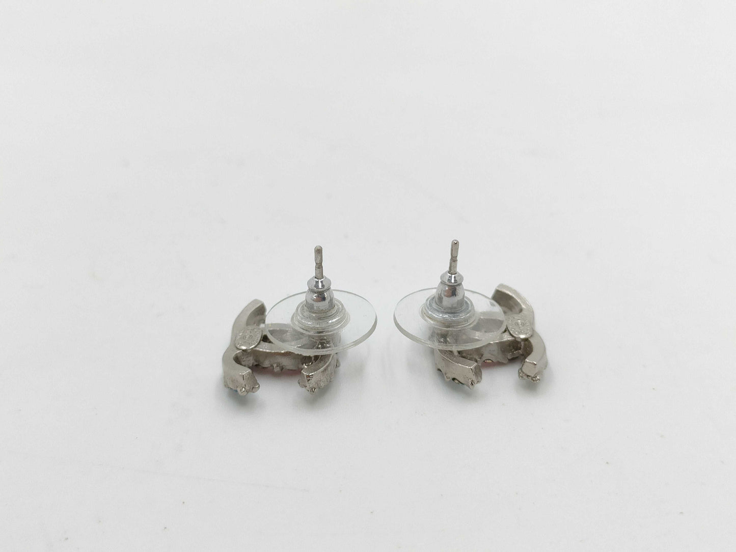 CHANEL Coco Mark Rhinestone C17 V Earrings