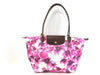 LONG CHAMP Le Pliage Floral Print Nylon and Leather Tote Bag