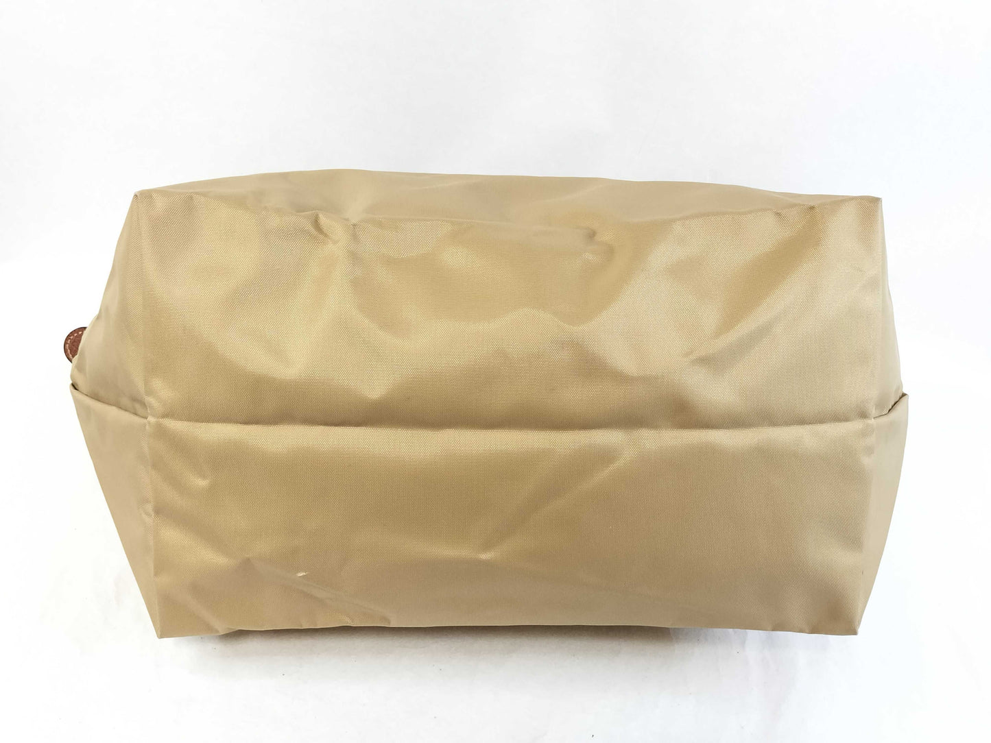 LONG CHAMP Le Pliage Beige Nylon and Leather Tote Bag