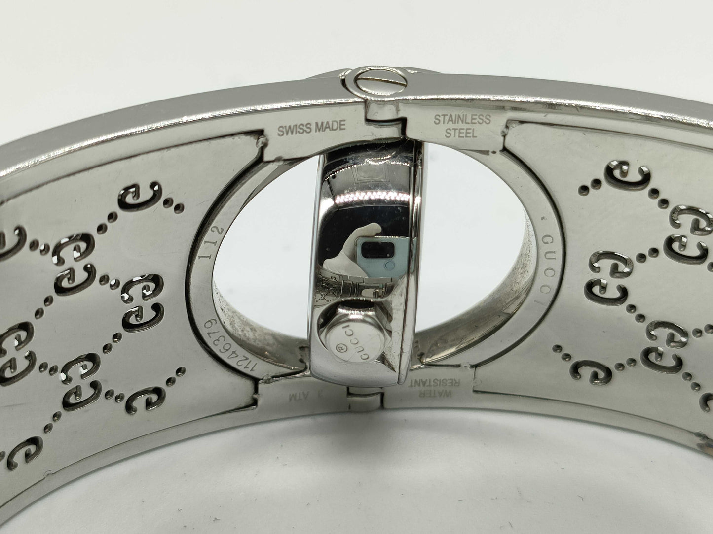 GUCCI GG Pattern Bangle Watch 112 Undying Women's Watch