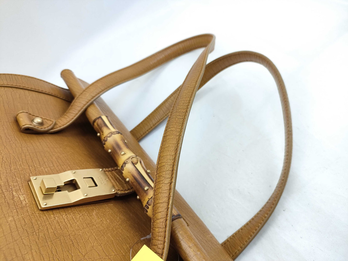 GUCCI Bamboo Hand Leather Camel 114993 2684 Handbag