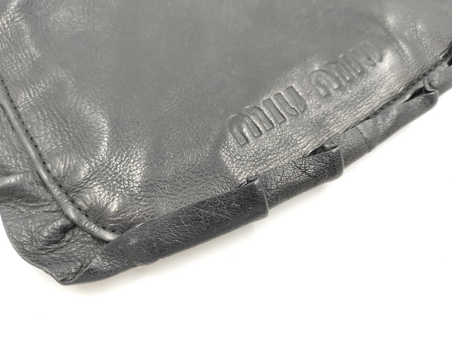 Miu Miu Leather Pochette Black Shoulder Bag