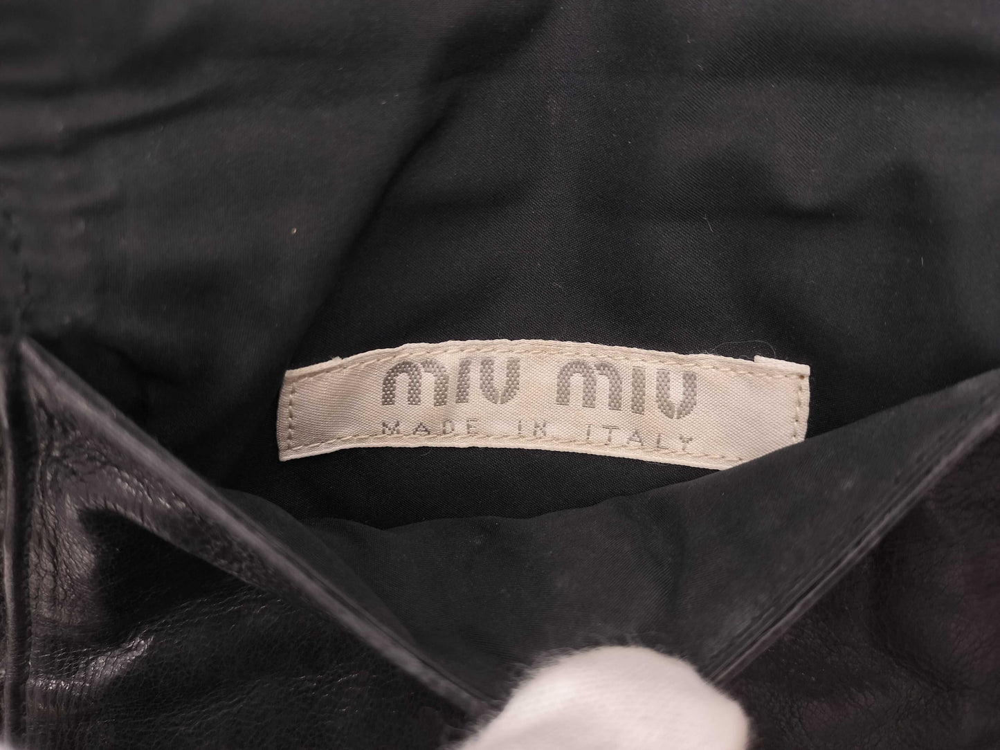 Miu Miu Leather Pochette Black Shoulder Bag