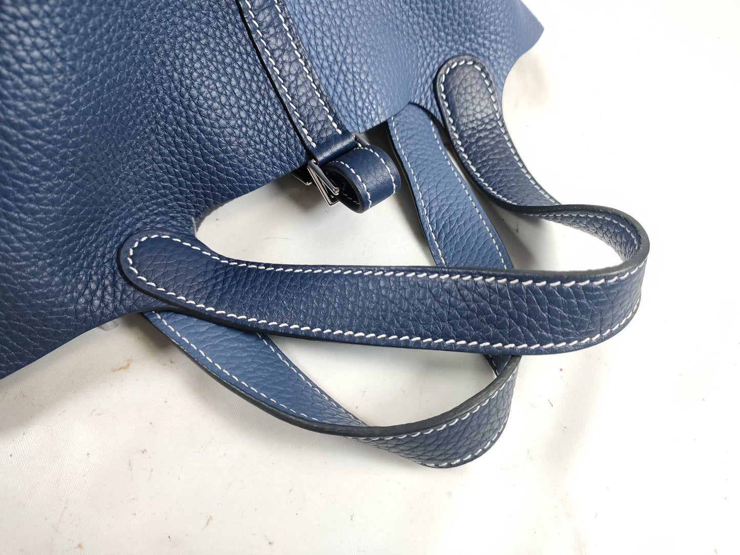 HERMES Picotin Cazac Blue Saphir Blue Brighton Z Stamped Taurillon Handbag