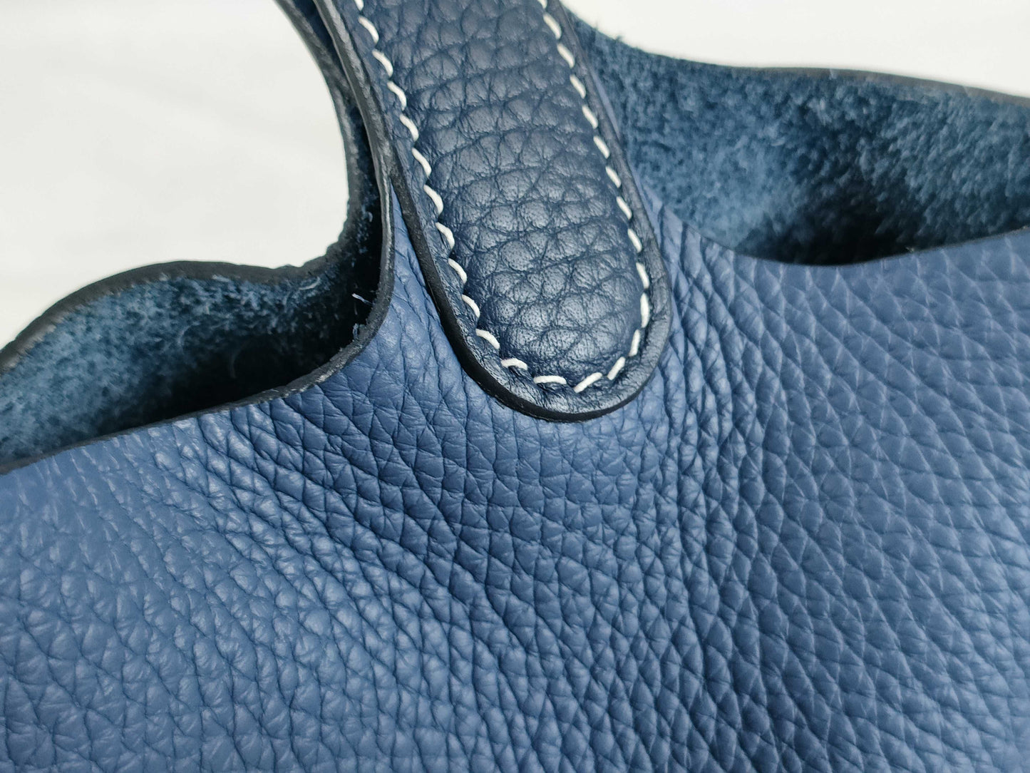 HERMES Picotin Cazac Blue Saphir Blue Brighton Z Stamped Taurillon Handbag