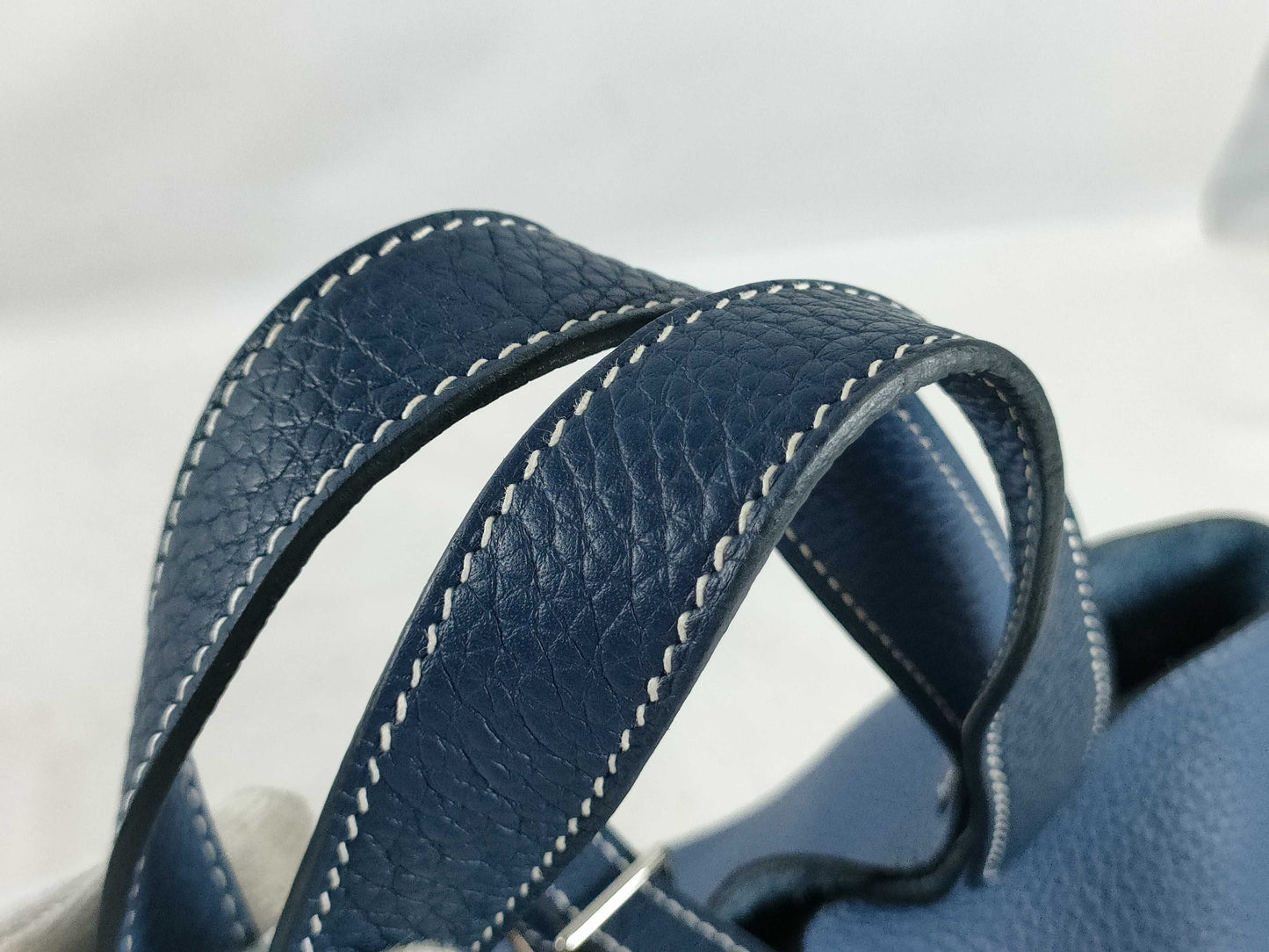 HERMES Picotin Cazac Blue Saphir Blue Brighton Z Stamped Taurillon Handbag
