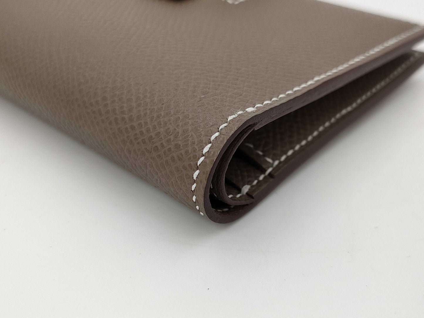 HERMES New Passant W Stamp Etoupe Epson Wallet