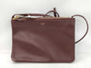 CELINE Trio Leather Shoulder Bag in Wine Red