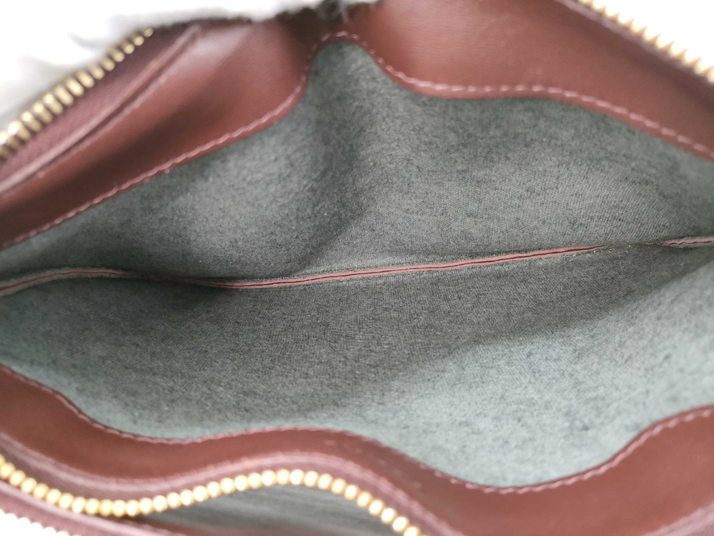 CELINE Trio Leather Shoulder Bag in Wine Red