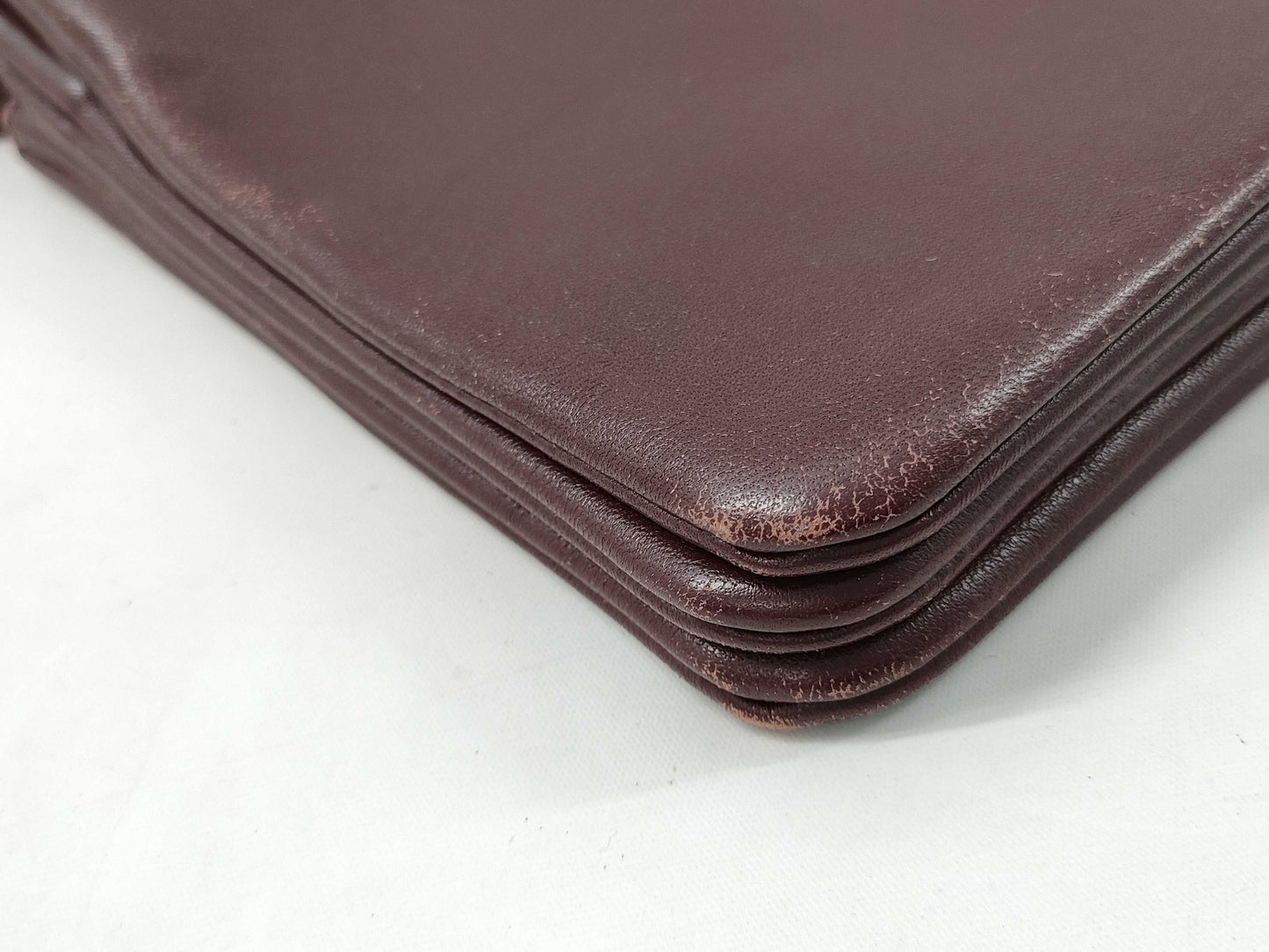 CELINE Trio Leather Shoulder Bag in Wine Red