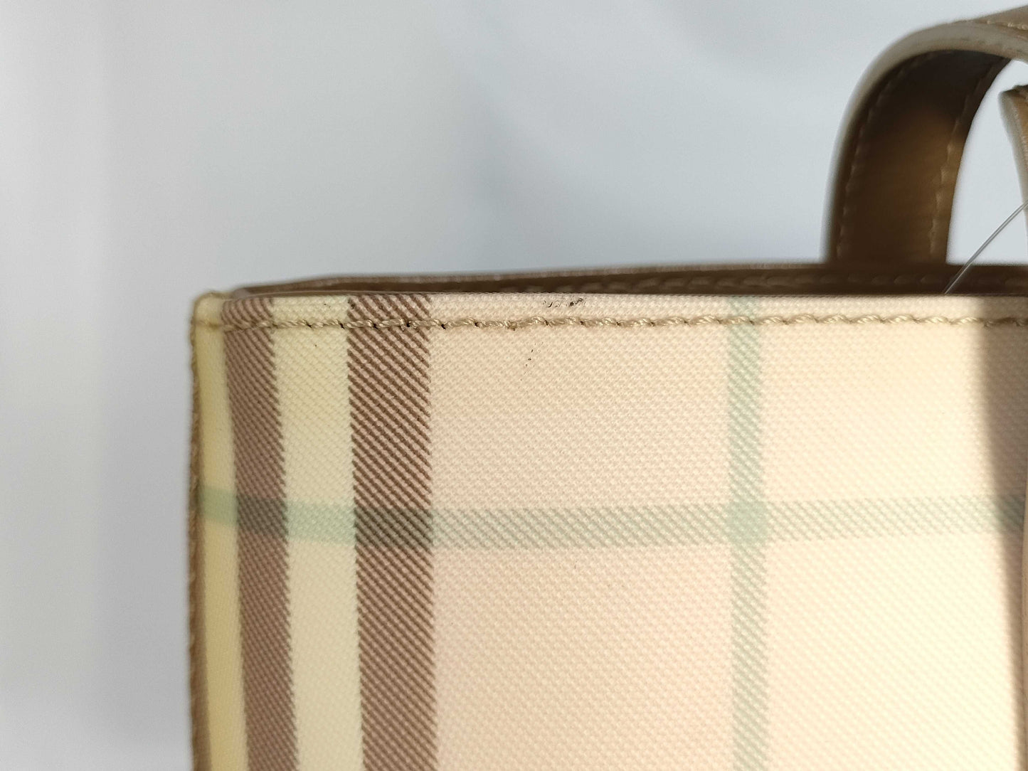 BURBERRY Check/Handbag/Pink/Discoloration-Resistant Tote Bag