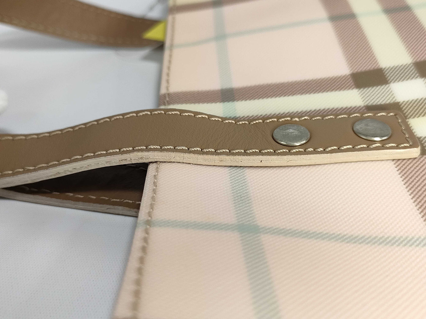 BURBERRY Check/Handbag/Pink/Discoloration-Resistant Tote Bag