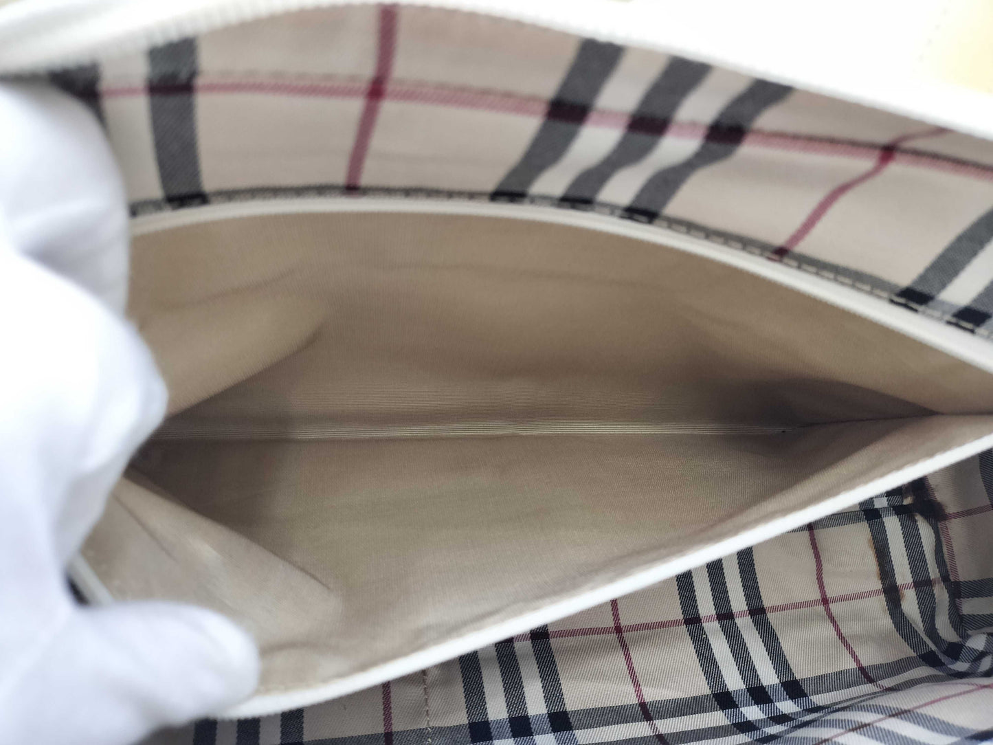 BURBERRY Leather/White/Tote Bag Handbag