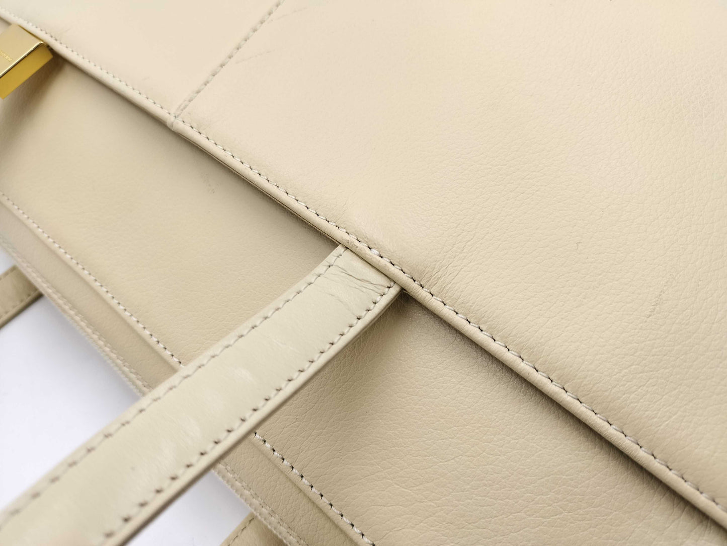 BURBERRY Leather/White/Tote Bag Handbag