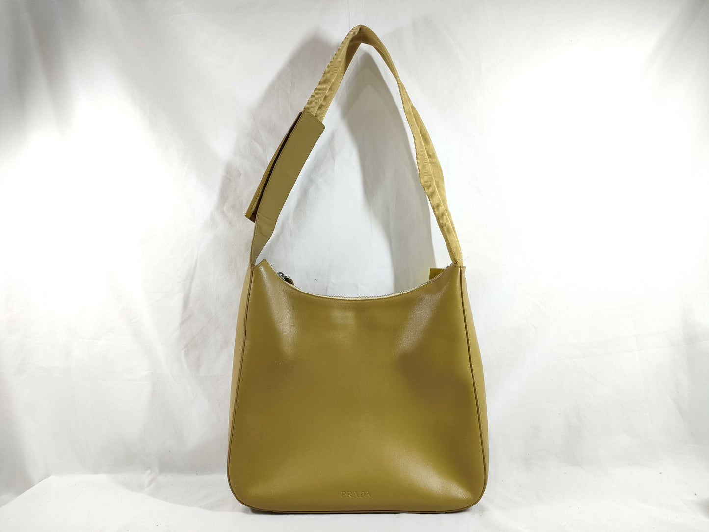 PRADA Leather One-Shoulder/Complementary Color/Mustard Shoulder Bag