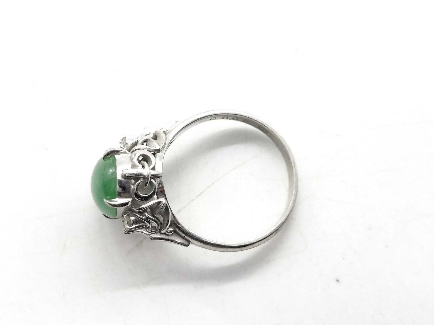 Jadeite 2.96ct D 0.09ct Pt900 6.8g Ring