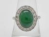 Jadeite ring, diameter approximately 11.2mm x 8.4mm, diamond PM 6.1g