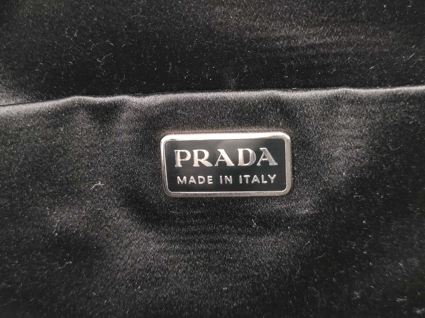 PRADA Nylon Satin/Leather Tote Bag