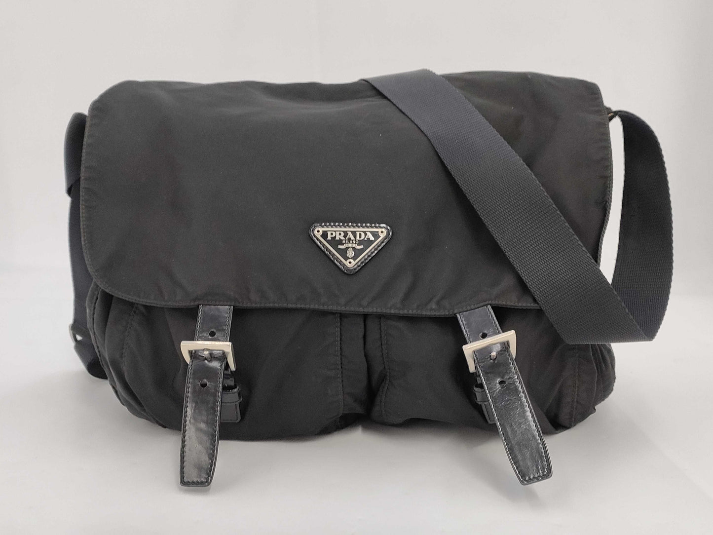 PRADA nylon messenger shoulder bag
