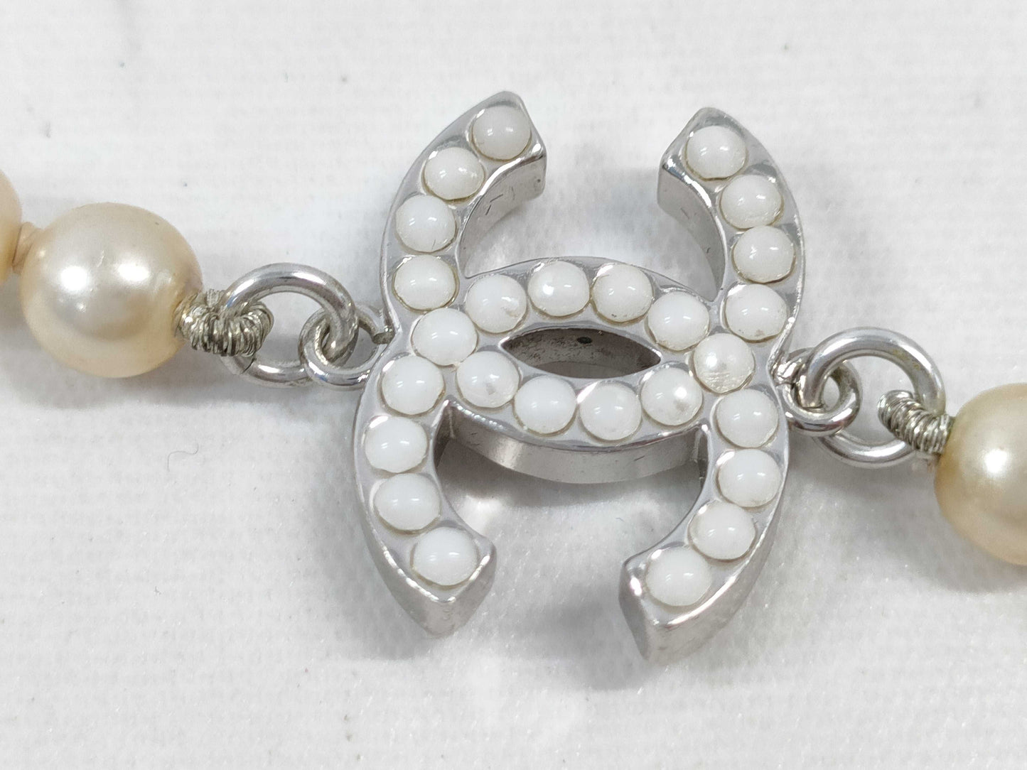 CHANEL Coco Mark Pearl 05V Necklace Necklace