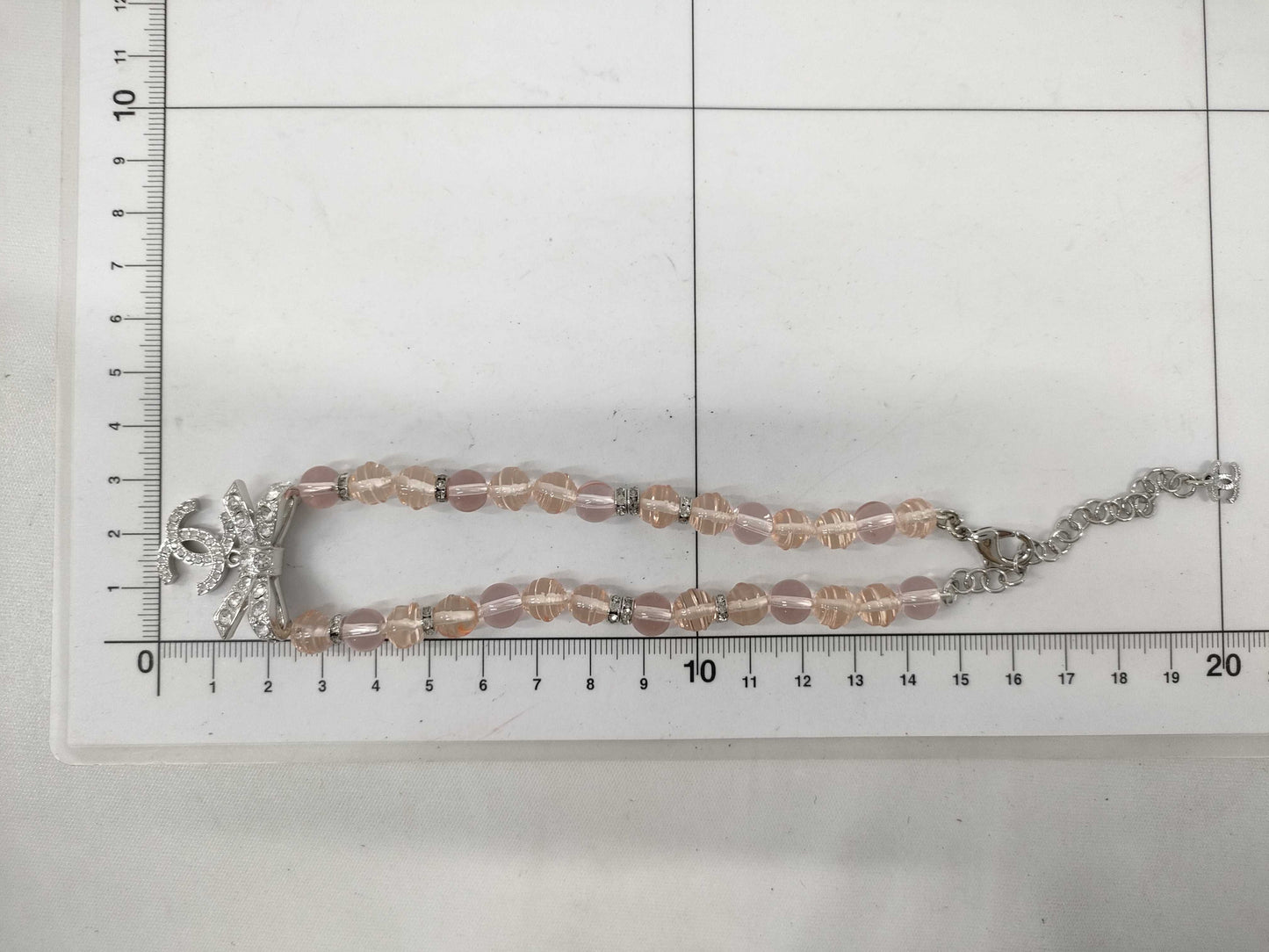 CHANEL B23S Ribbon Bead Necklace Short Necklace
