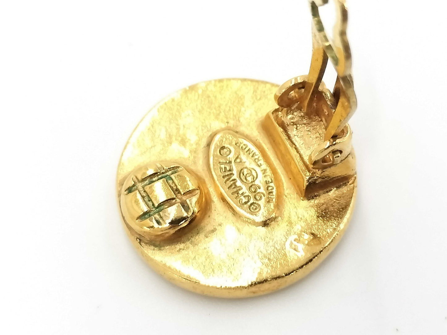 CHANEL 99A Round Logo Earrings