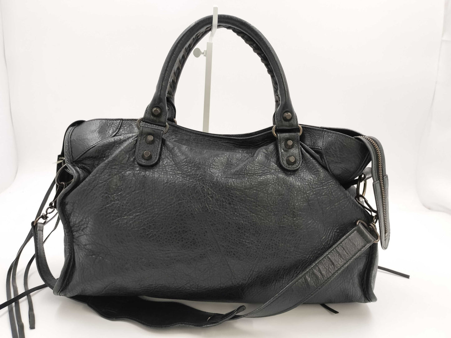 BALENCIAGA The Giant City 115748 1000 Handbag with missing plate