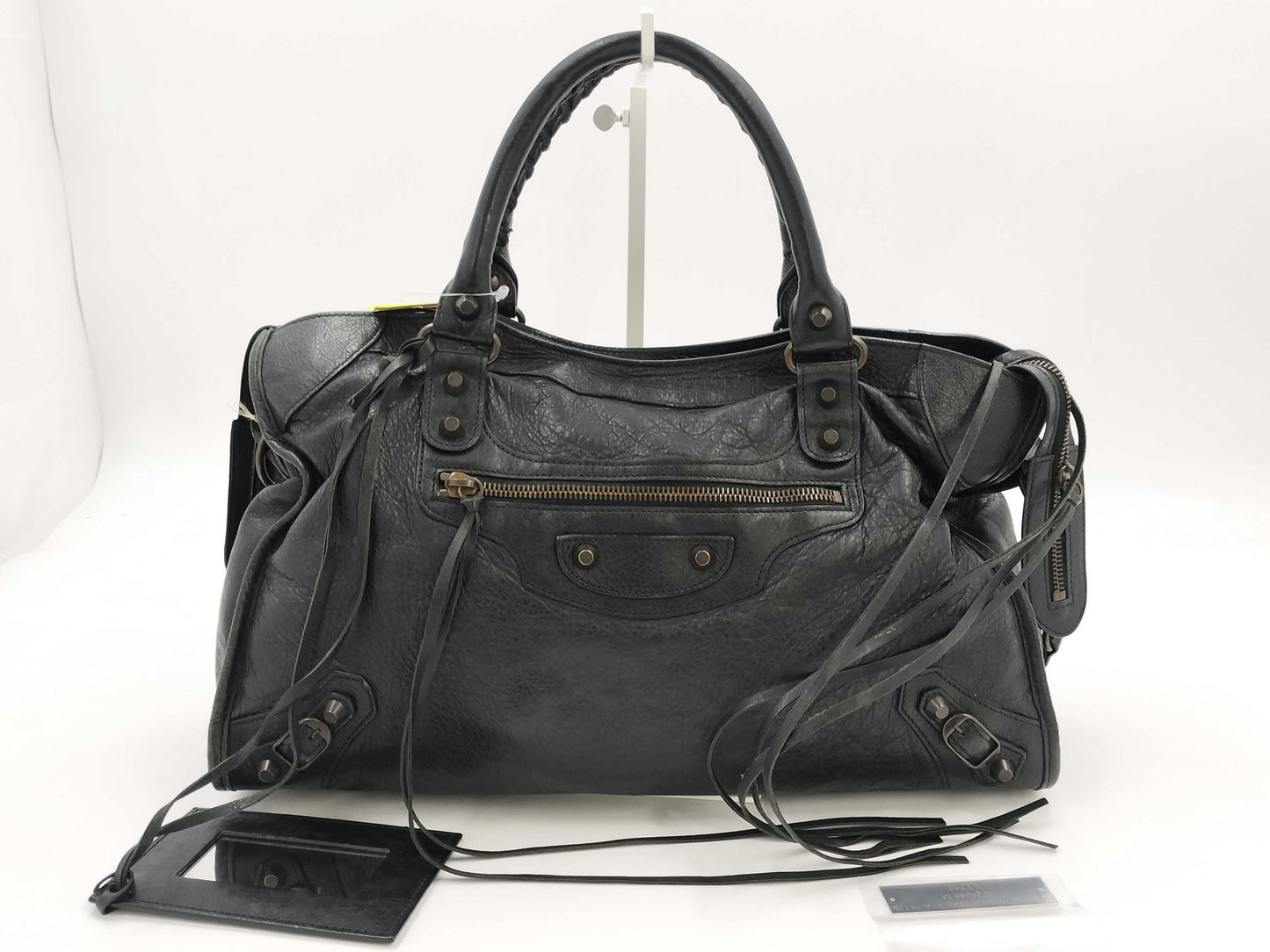 BALENCIAGA The Giant City 115748 1000 Handbag with missing plate