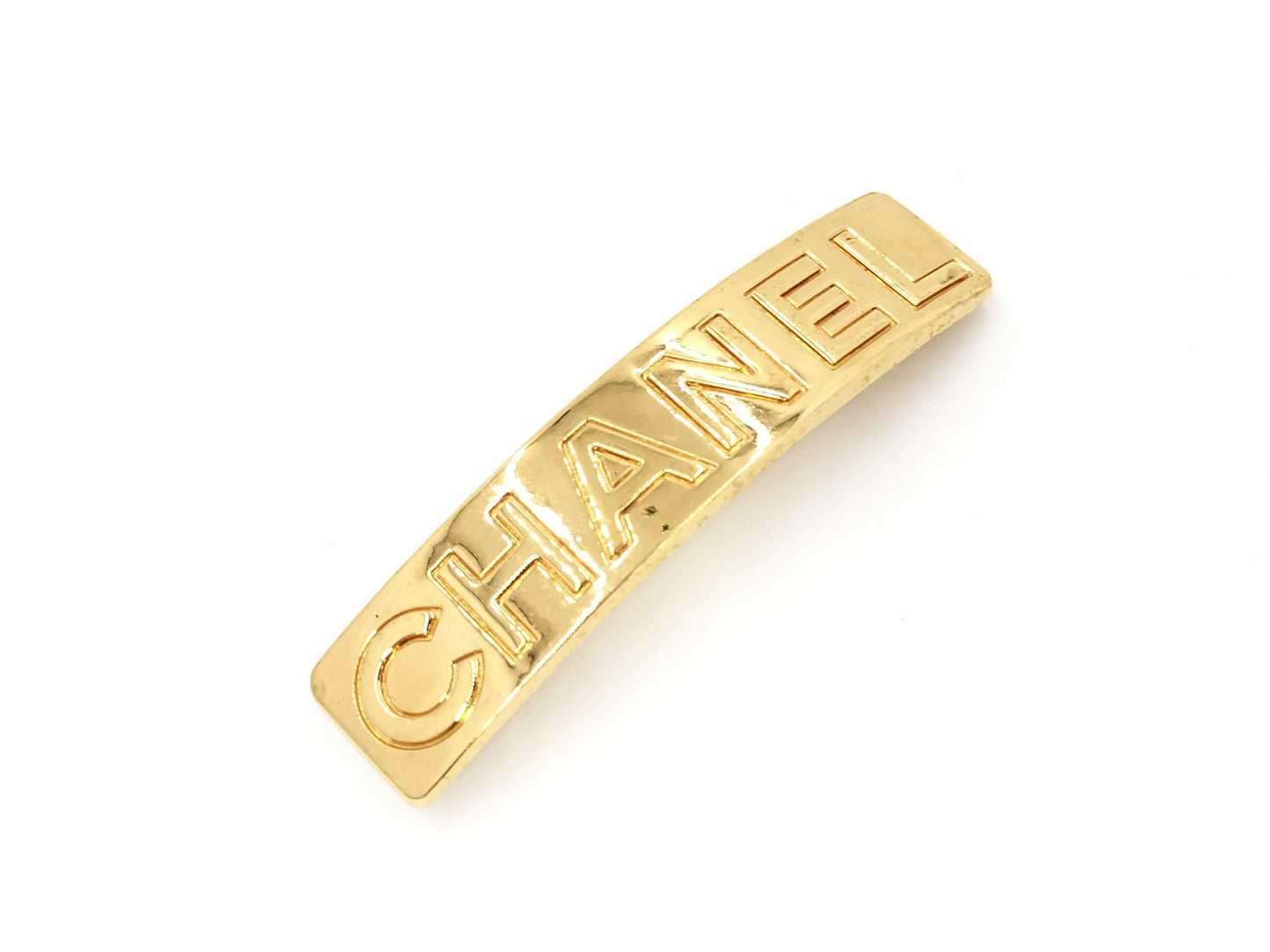 CHANEL 97A Logo Gold Color Barrette Hair Accessory