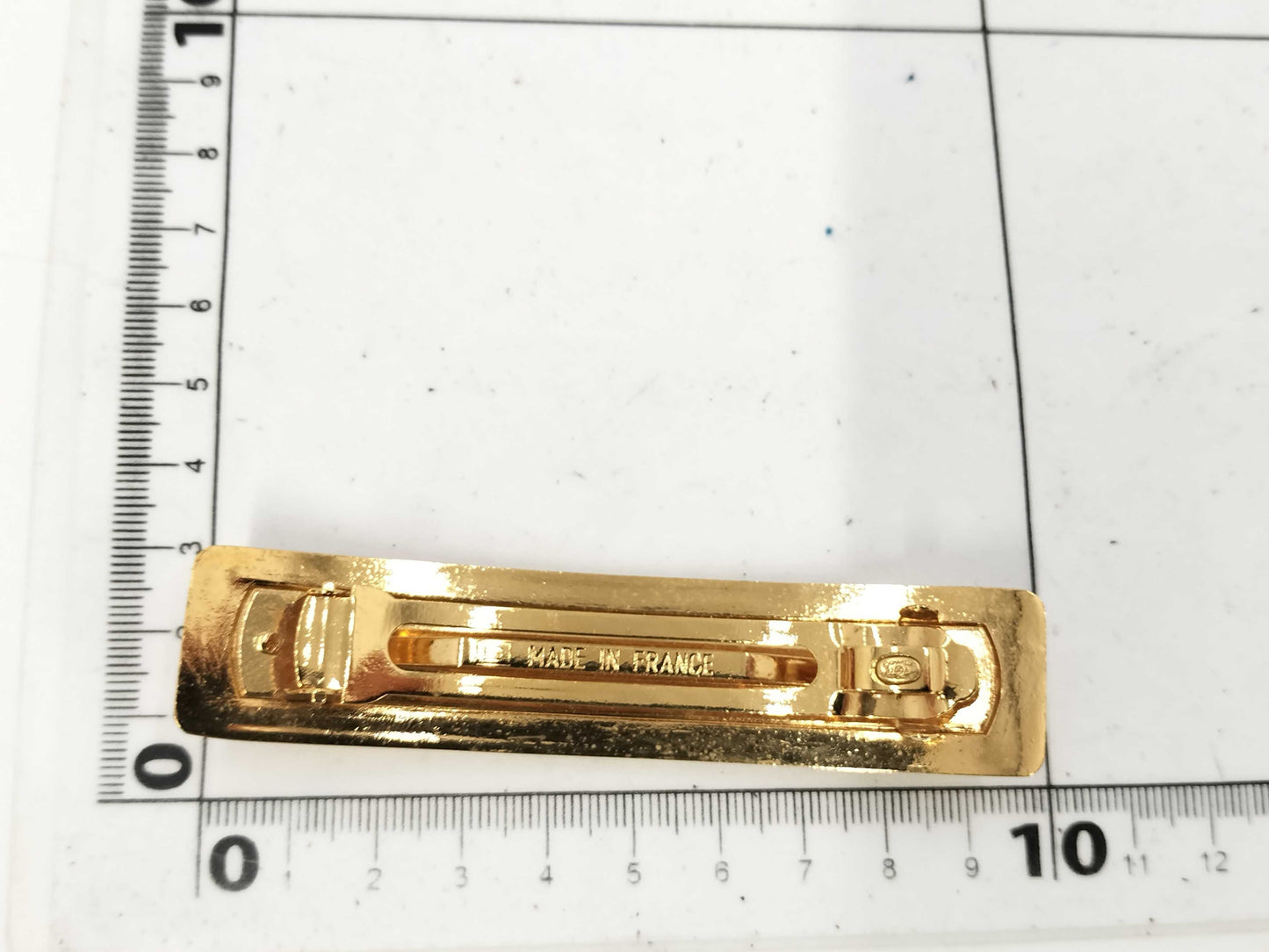 CHANEL 97A Logo Gold Color Barrette Hair Accessory