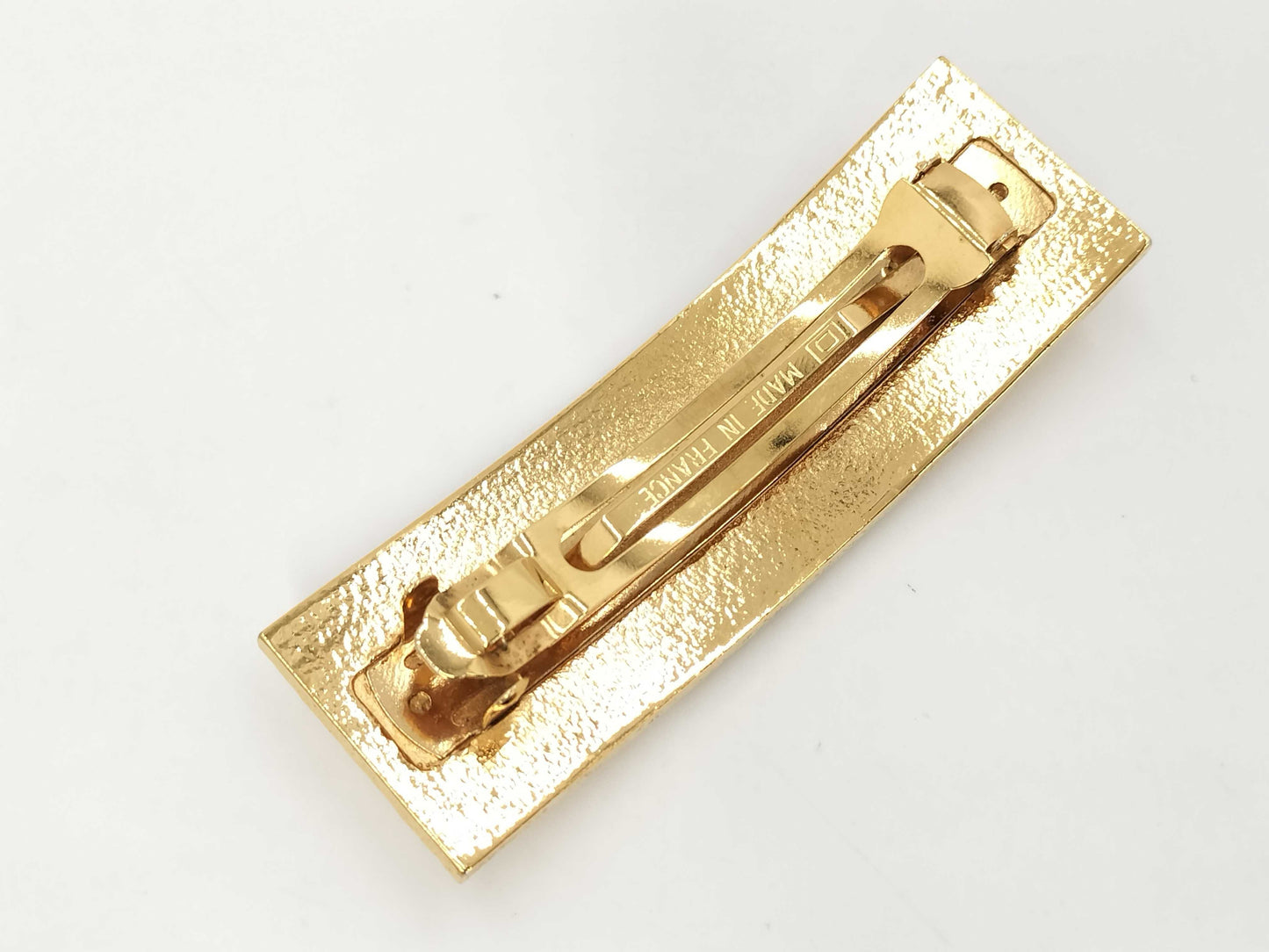 CHANEL 98 P Coco Mark Matelasse Gold Color Barrette Hair Accessory