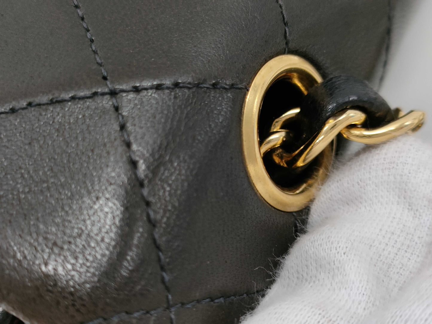 CHANEL Lambskin Matelasse Chain Shoulder Bag with Double Flap, Size 25, No. 4