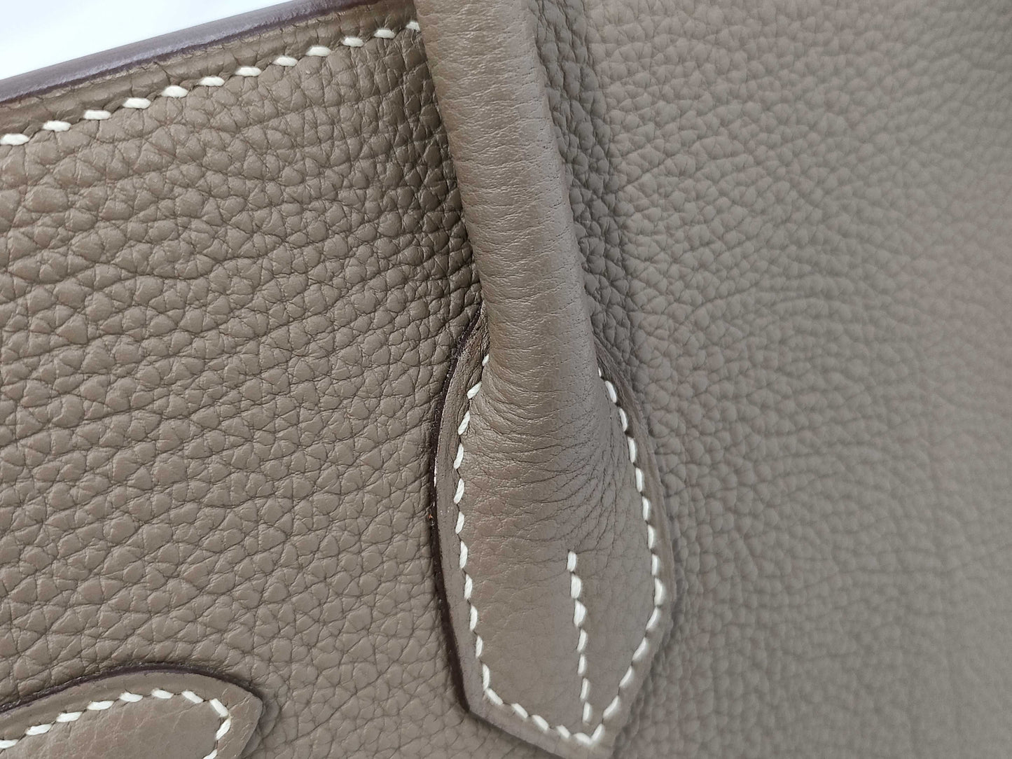 HERMES Birkin 30 Etoupe Silver Hardware L Stamped Handbag