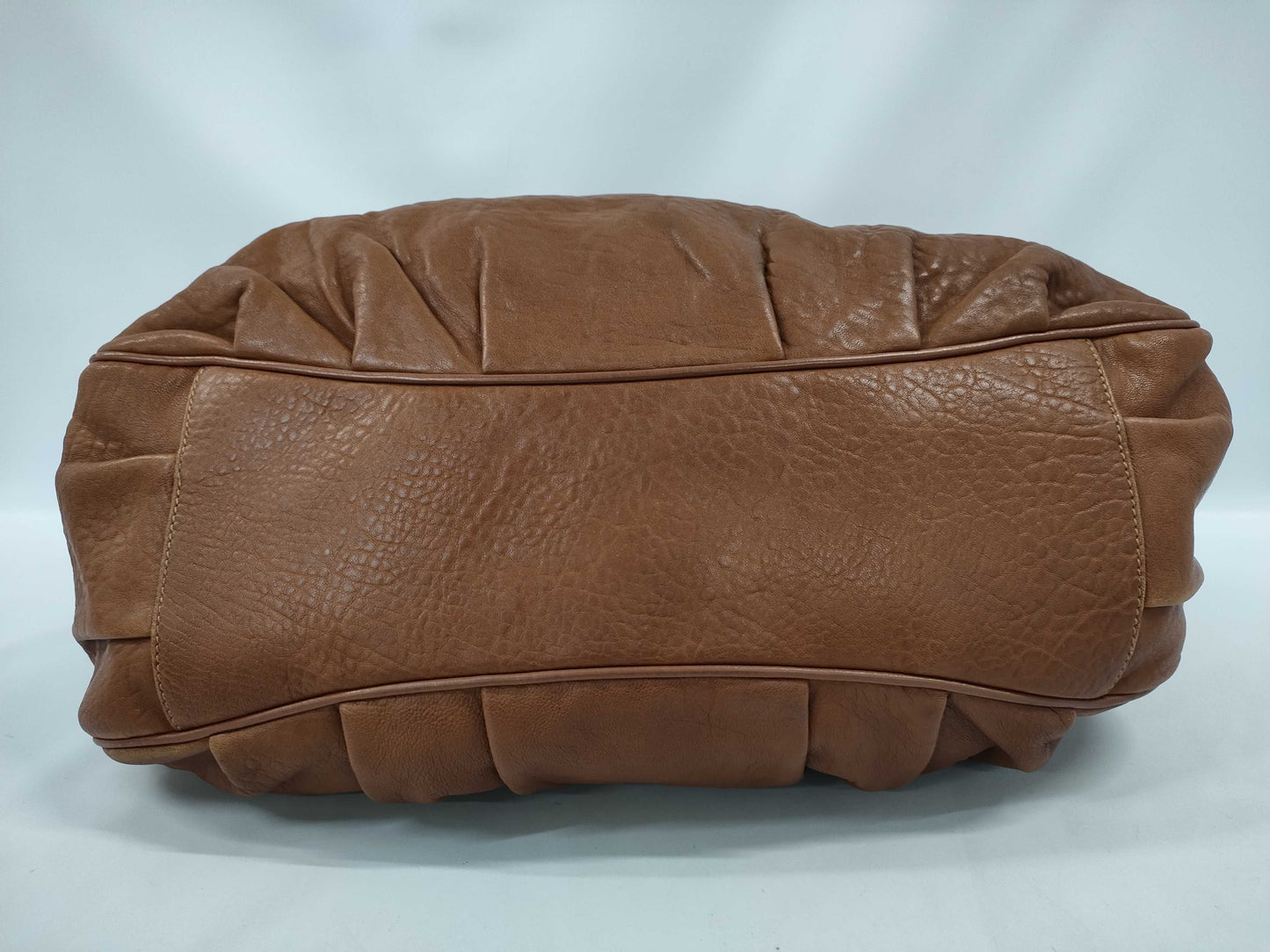 FENDI Mia Chain Hand Brown Leather Shoulder Bag