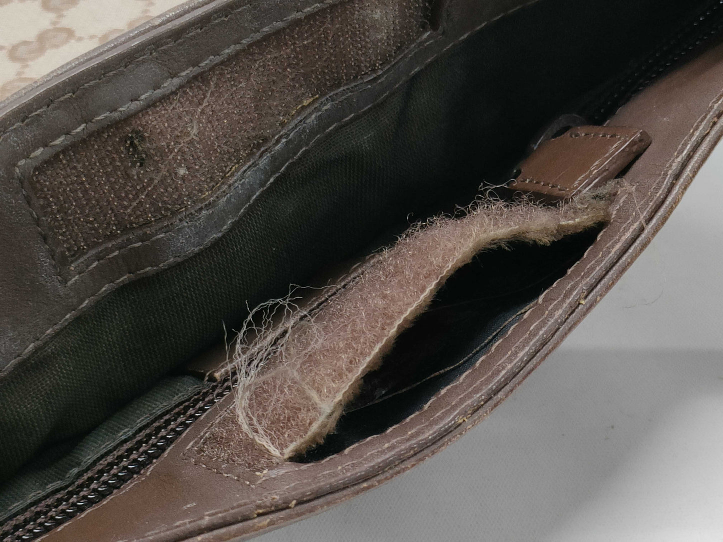 GUCCI 019・0348 GG Canvas Canvas x Leather Shoulder Bag