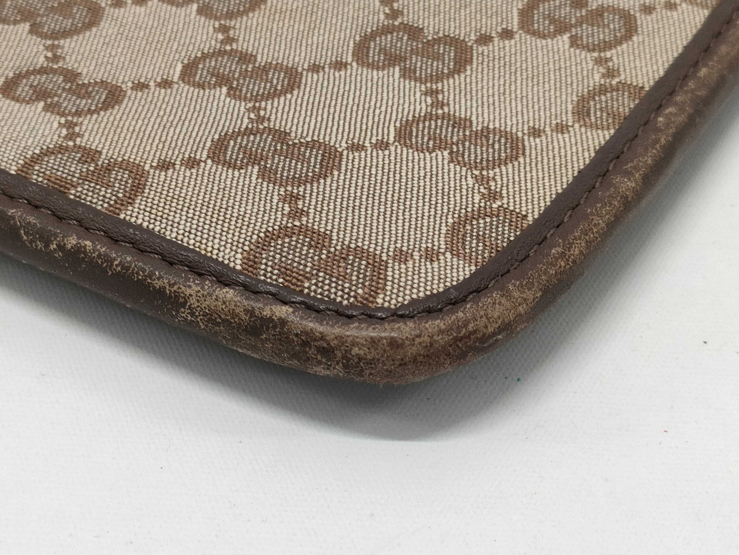 GUCCI 019・0348 GG Canvas Canvas x Leather Shoulder Bag