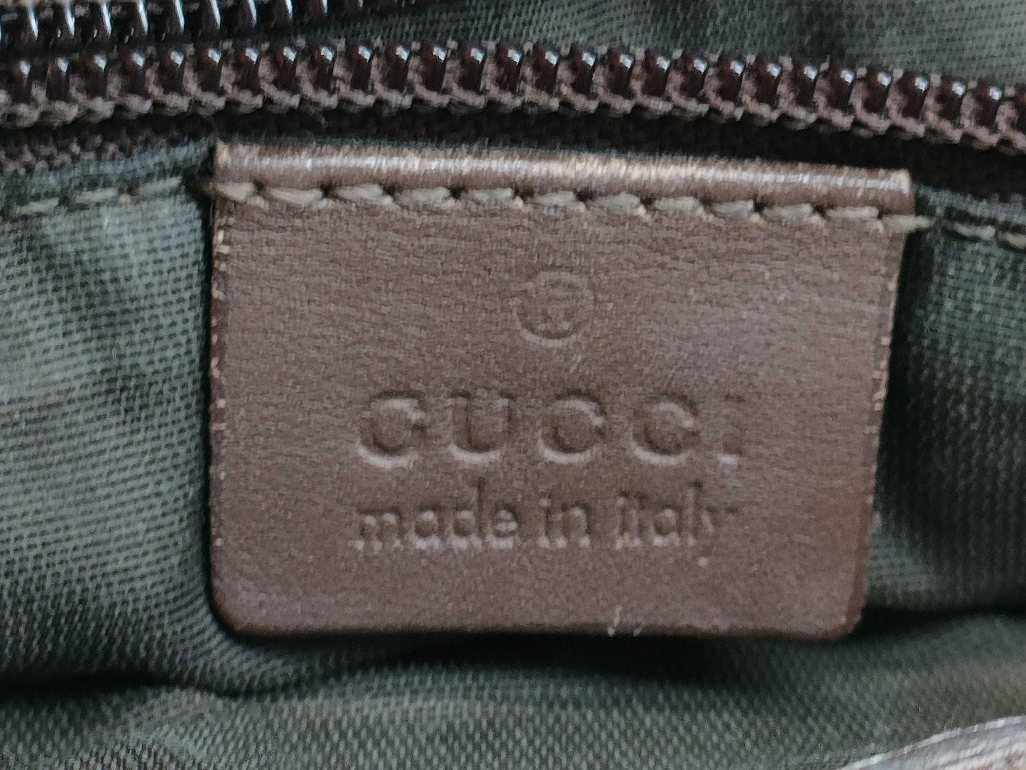 GUCCI 019・0348 GG Canvas Canvas x Leather Shoulder Bag