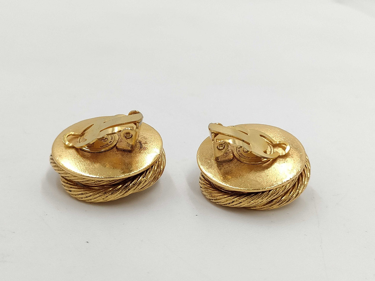 CHANEL Gold Earrings Pearl Earrings