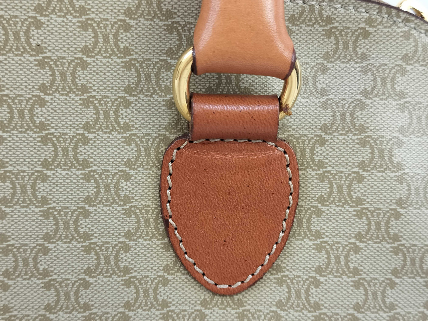 CELINE Handbag DM95 Sand Beige PVC Handbag