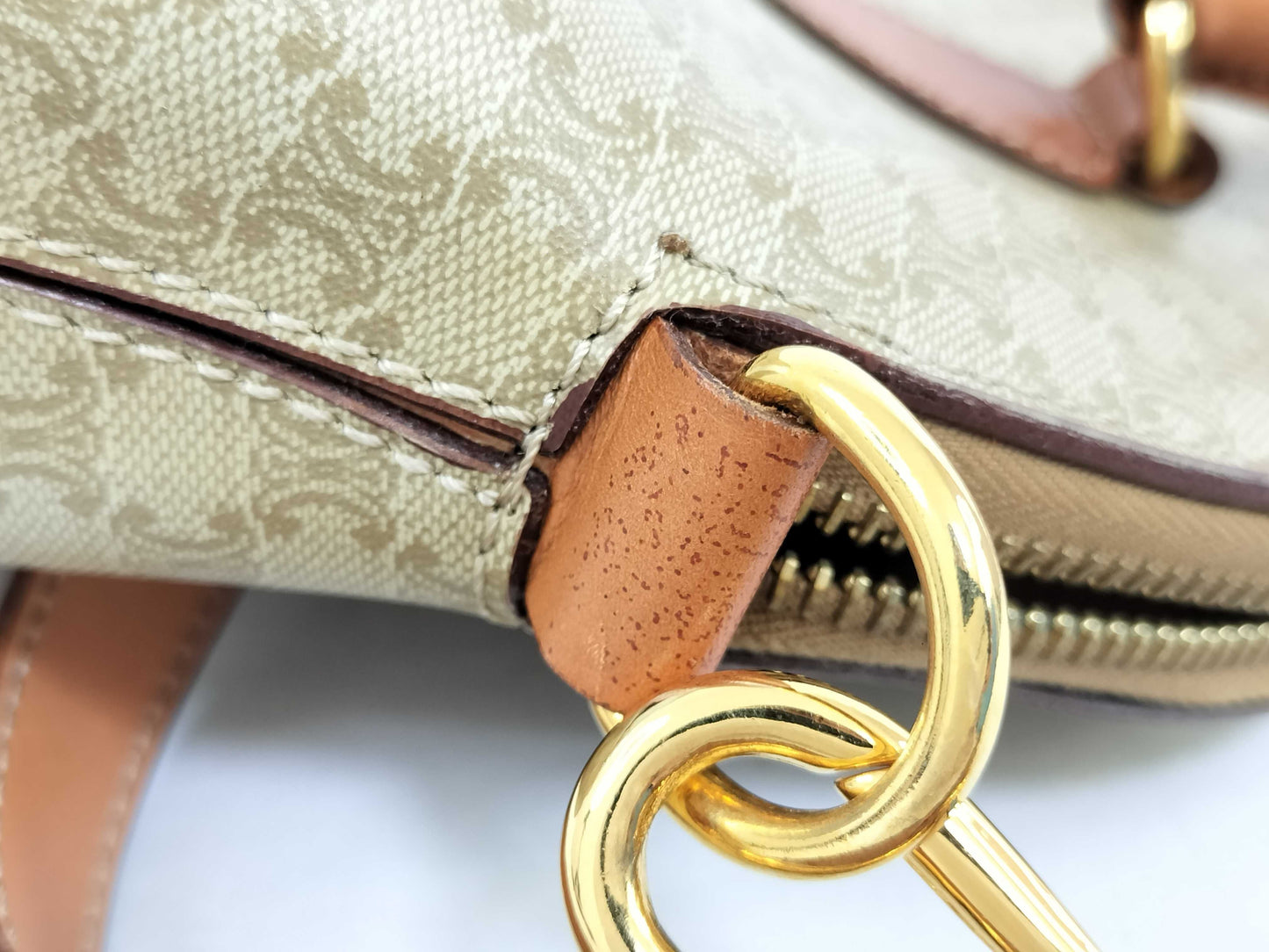 CELINE Handbag DM95 Sand Beige PVC Handbag