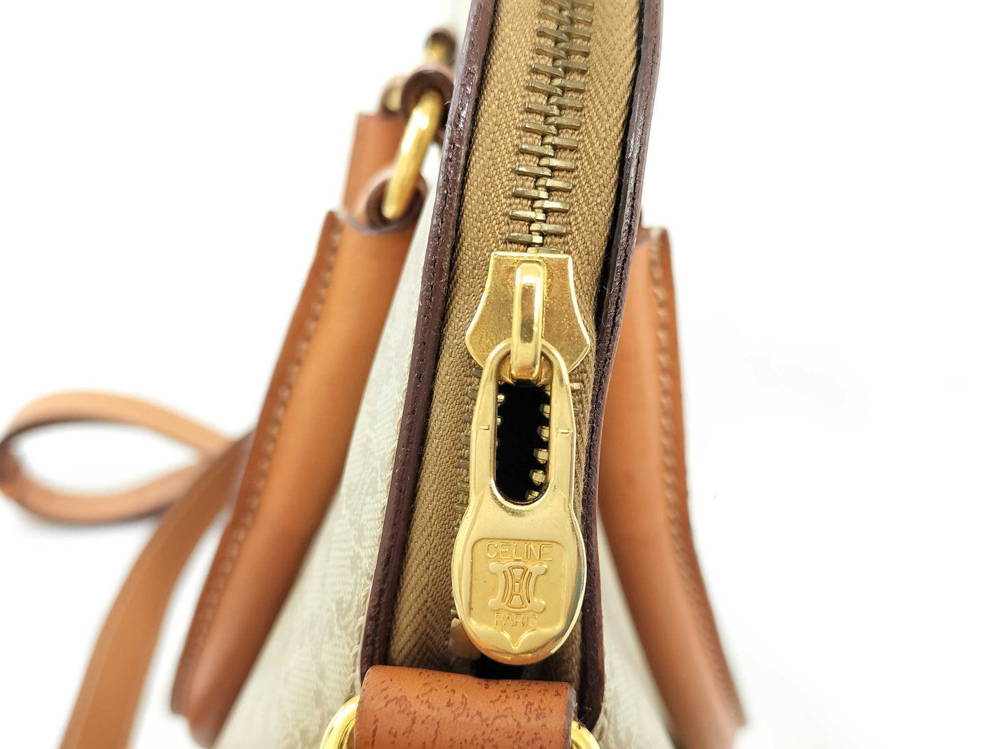 CELINE Handbag DM95 Sand Beige PVC Handbag