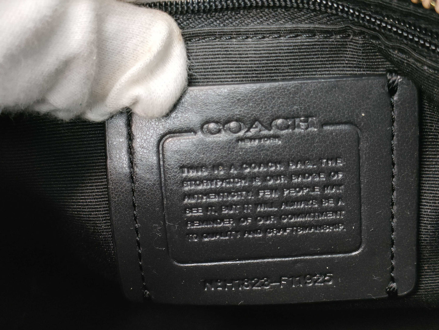 COACH Leather 2-Way Handbag with Stitch F11925