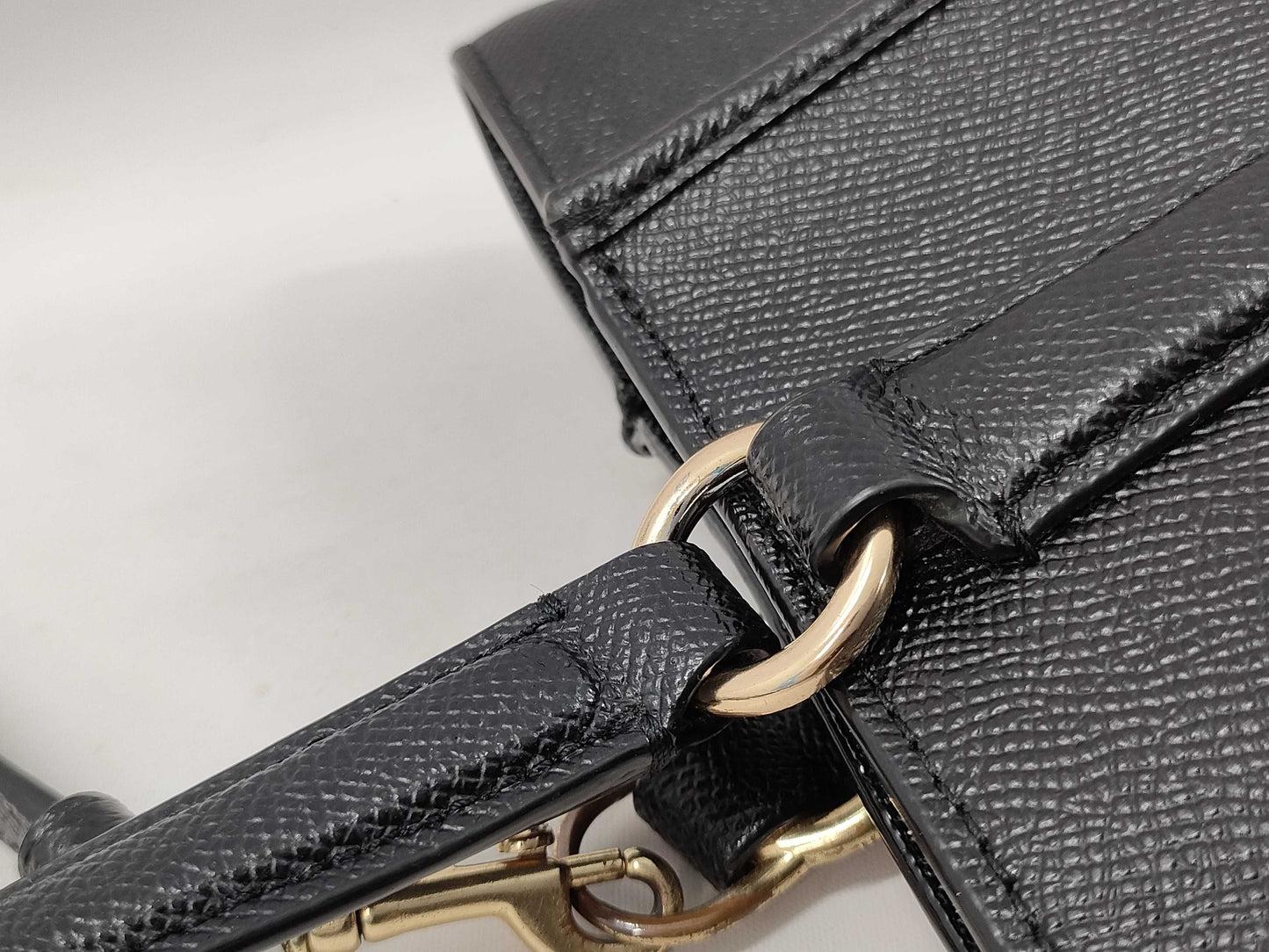 COACH Leather 2-Way Handbag with Stitch F11925