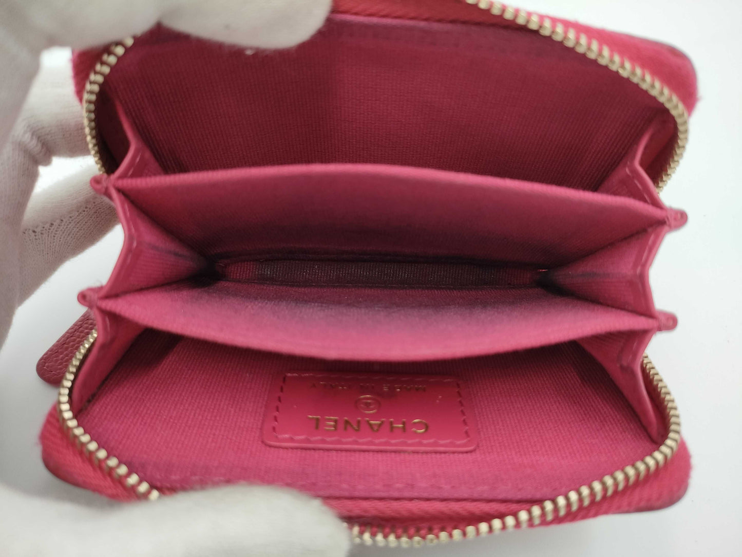 CHANEL Caviar Leather Classic Zip Coin Purse with G Hardware