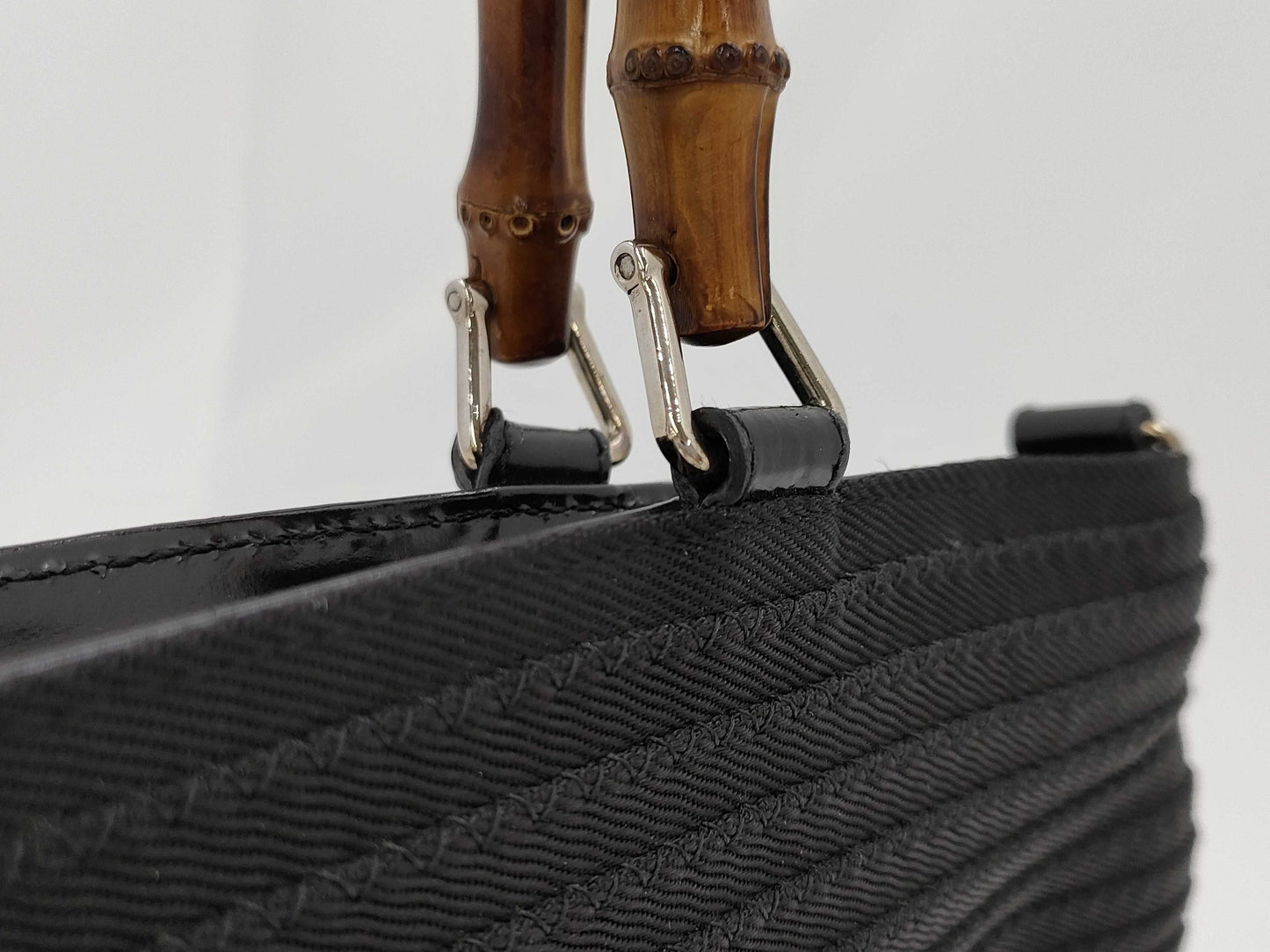 GUCCI Bamboo Nylon Handbag Handbag