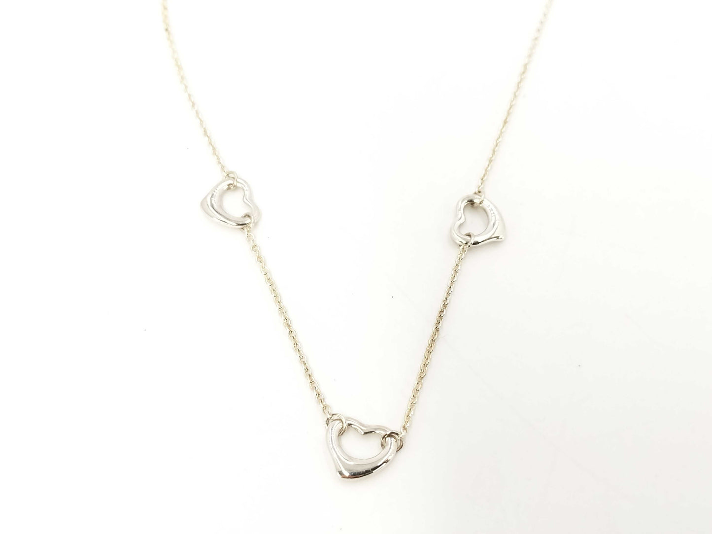 Tiffany & Co. Triple Open Heart Necklace in SV925 Silver